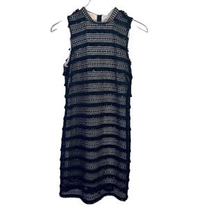 J. Crew Black Dotted Fringe Dress Size 4